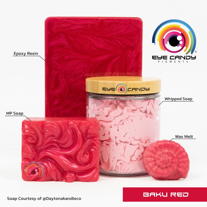 Eye Candy Pigments Premium Red Mica Powder - Baku Red (50gr) - for Epoxy, Resin, Soap, Paint, Woodworking, Acrylic Pouring, Bath Bombs, Fishing Lures - DIY Arts and Crafts Additive - Image 2